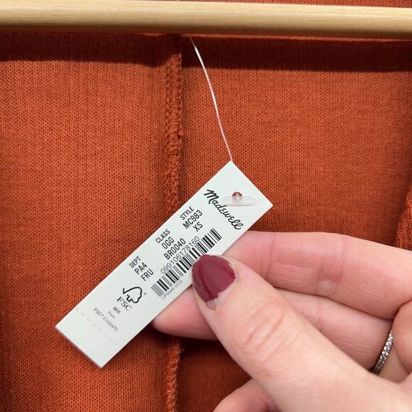 NEW Madewell Orange V-Neck Short Sleeve Textured Knit Tie Knot Jumpsuit XS - Picture 7 of 7